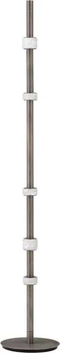 Lampadar tub subtire aluminiu gri inchis si alabastru LED MARLOW