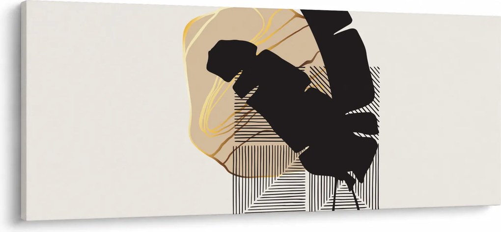 Tablou - Abstracție cu frunze tropicale N⁰4 (120x50 cm)