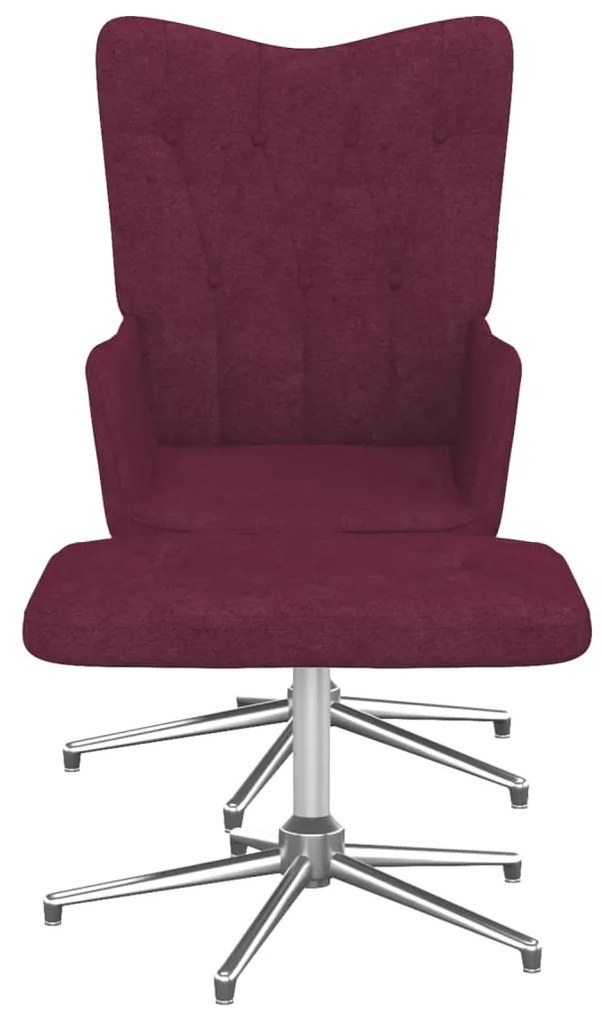 327610 vidaXL Scaun de relaxare cu taburet, violet, textil