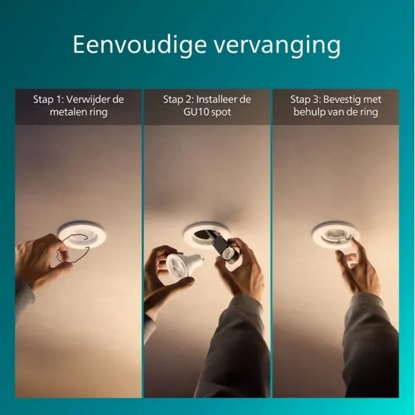 Philips - Set de 3 spoturi încastrate PERIDOT 1xGU10/7W/230V alb