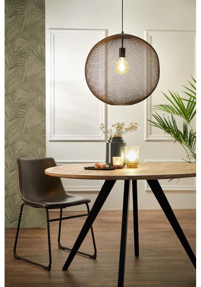 Lustră negru-mat cu abajur din metal ø 50 cm Reilley – Light &amp; Living