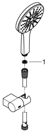 GROHE 26580000 - Set duș de mână RAINSHOWER SMARTACTIVE 130, 1500 mm, crom