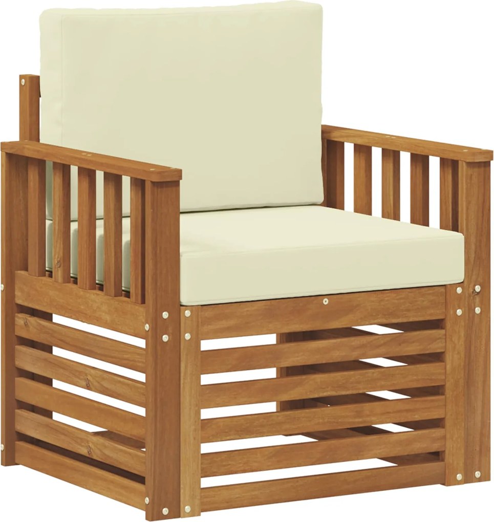 vidaXL Set de canapele de exterior cu pernă natural 71 x 63 x 73 cm