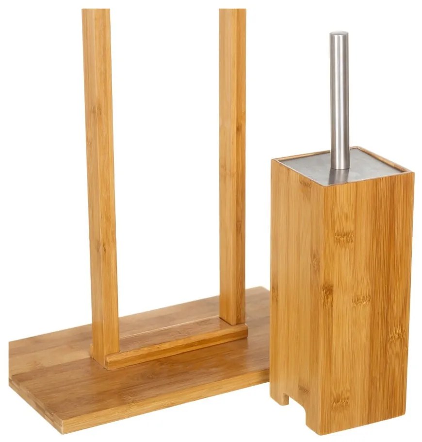 Suport de hârtie igienică din bambus cu perie - Casa Selección