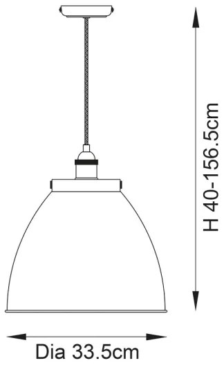 Endon 98749 - Pendul cu cablu FRANKLIN, 1xE27/10W/230V, negru/alamă