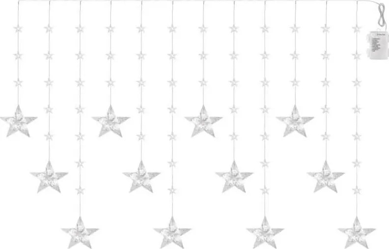 Ghirlandă LED pentru exterior 120xLED/8 funcții 3xAA 1,7 m IP44 alb rece