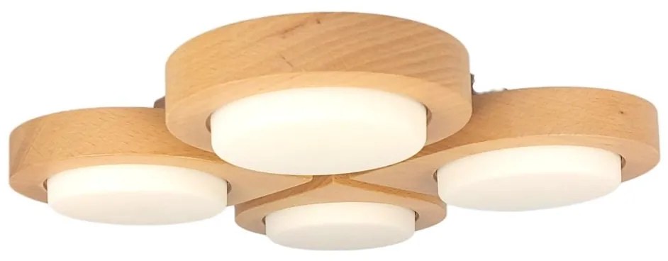 Plafoniera LED rustica fabricata manual din lemn LENS