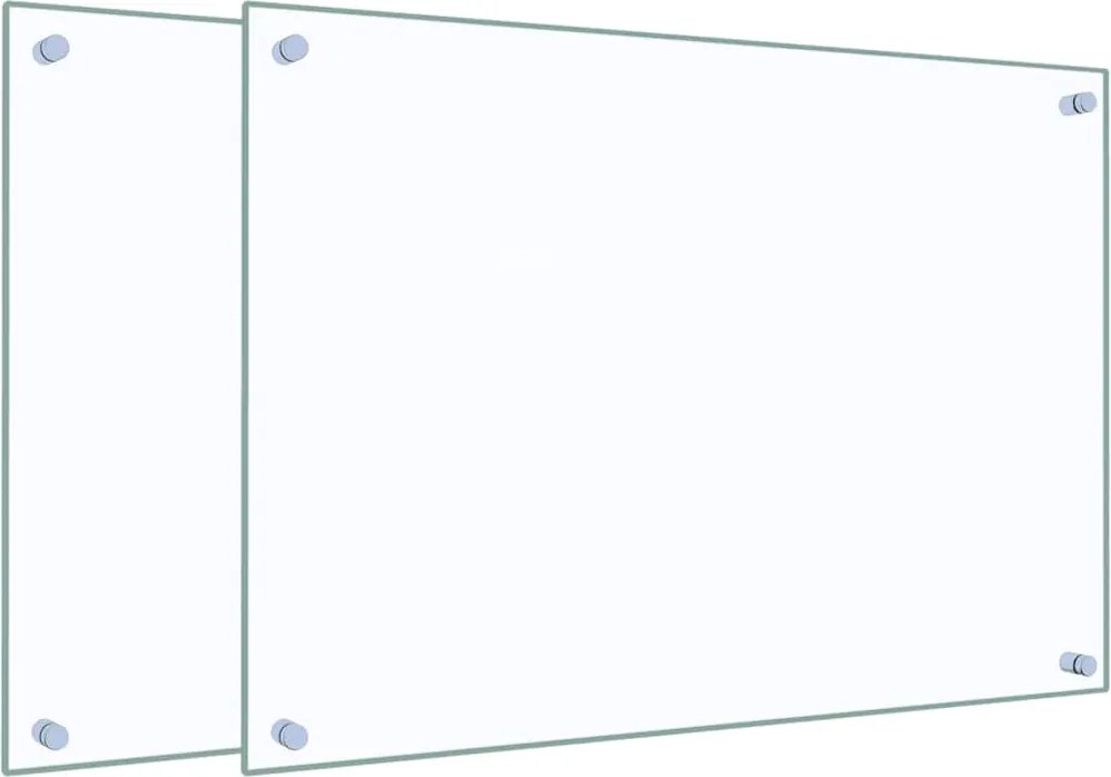 vidaXL Panou antistropi bucătărie 2 buc. transparent 70x50 cm sticlă