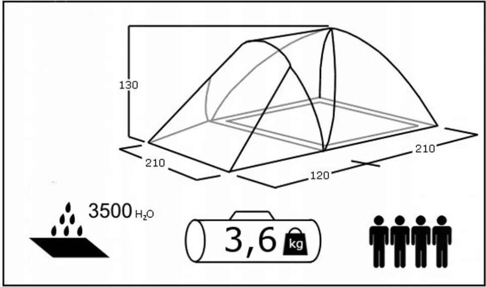 Cort pentru 4 persoane FURAN 4 PRO
