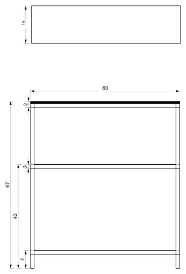 Etajeră de baie 67x60 cm negru