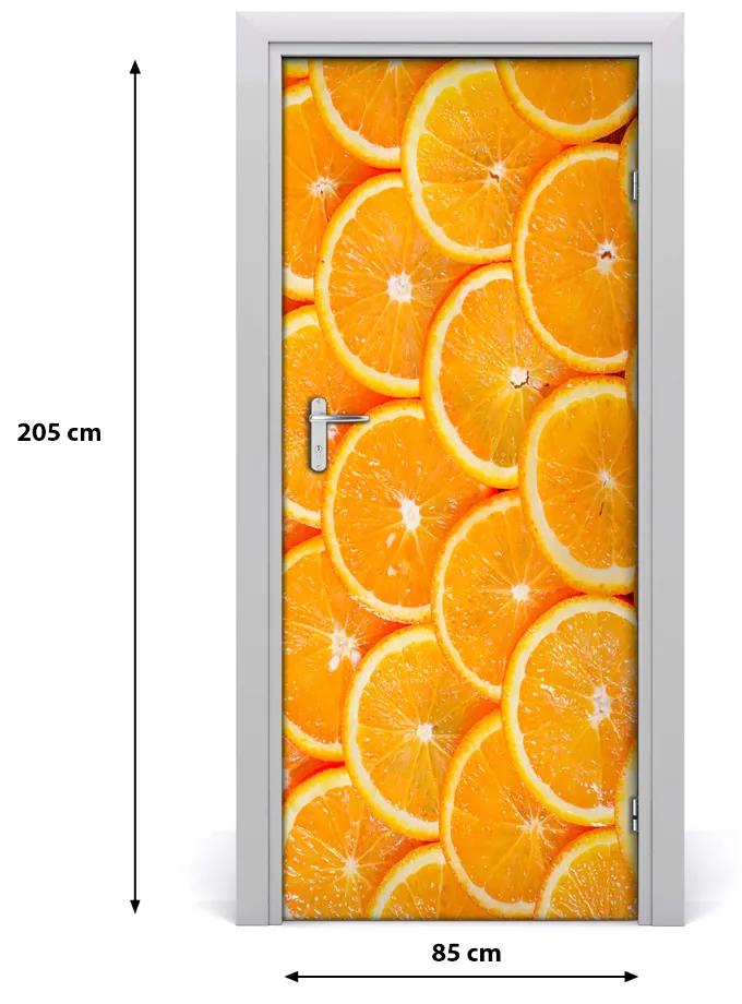 Autocolante pentru usi felii de portocale