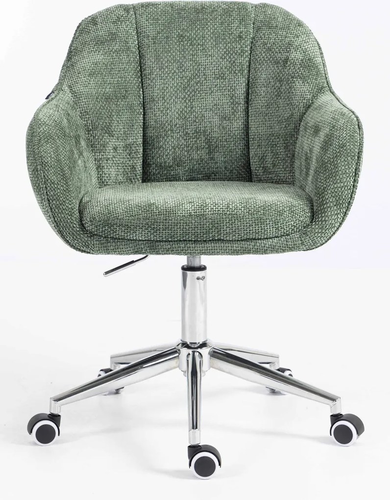 HR2055K Scaun Verde Salvie Grid Premium cu Bază Cromata