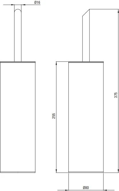 SILIA - Perie de Toaletă de Sine Stătător Finisaj: Negru ADI_N712