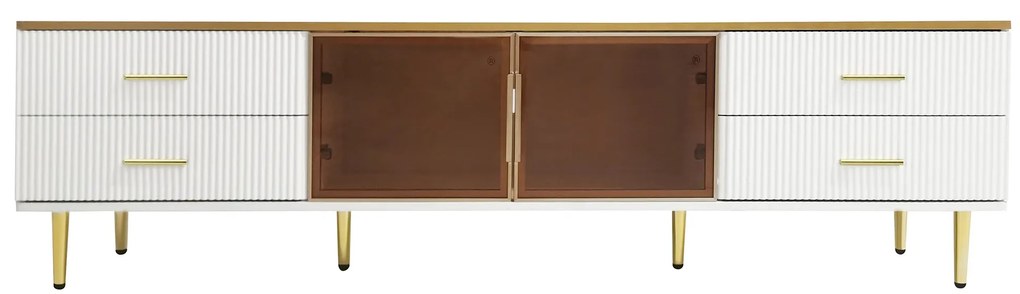 Mobilă TV cu 4 picioare, Alb | Aosom Romania