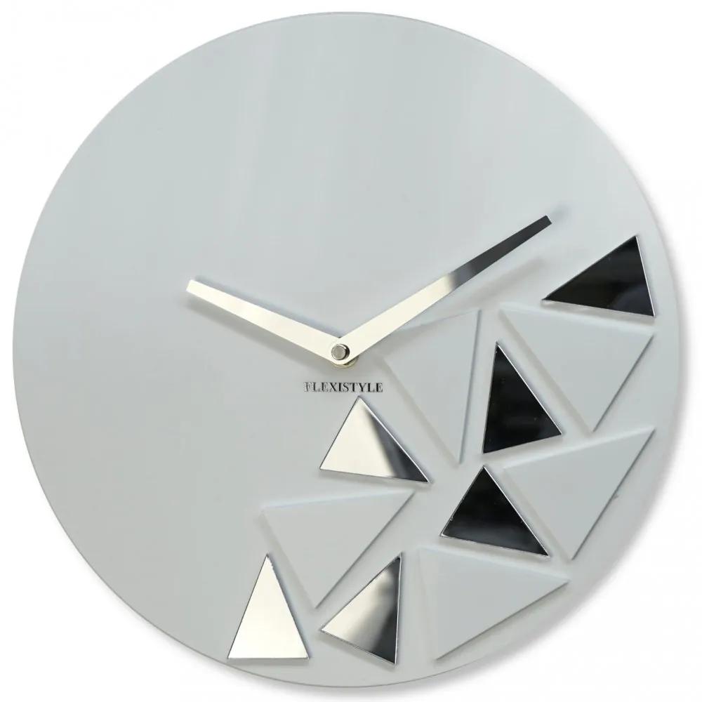 Ceas elegant din sticlă acrilică albă, 30 cm