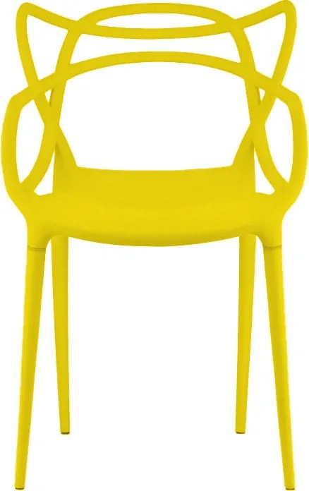 Set 4 bucati scaune din plastic KATO, galbena
