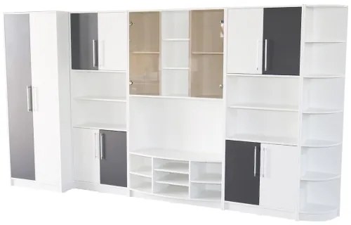 Biblioteca Iris Alb/Gri varianta dreapta