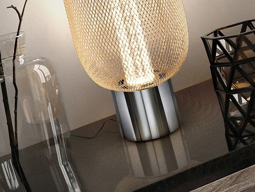 Veioza LED design modern Micron crom/auriu