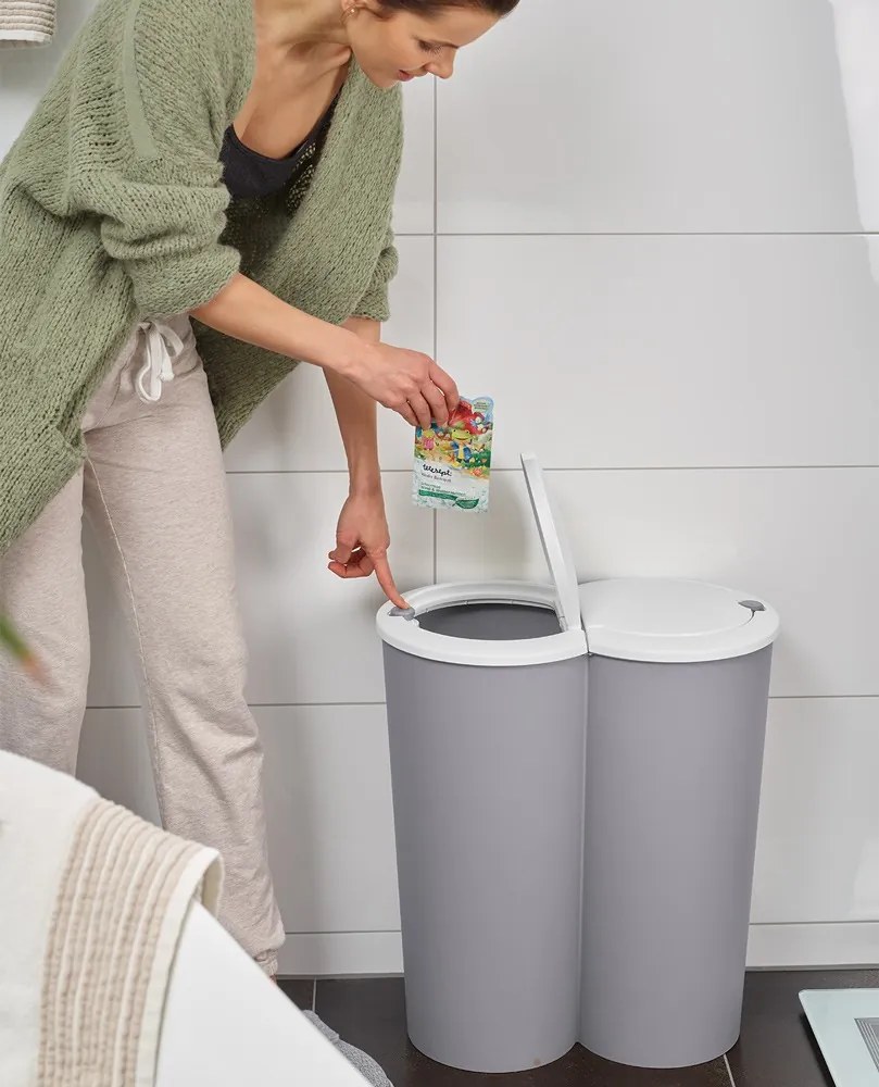 Cos de gunoi dublu Plastic Taupe 2 x 25 L