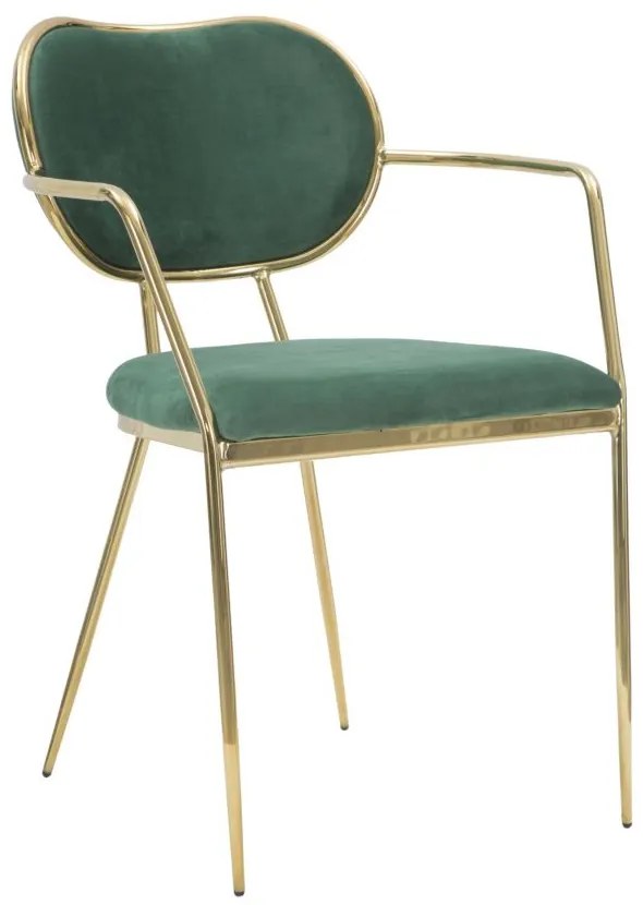 Set 2 scaune GLAM THIN GREEN (cm) 54X57X76