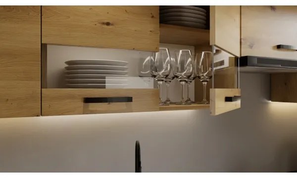 Mobilă de bucătărie ROSALIA, 240 cm, stejar craft