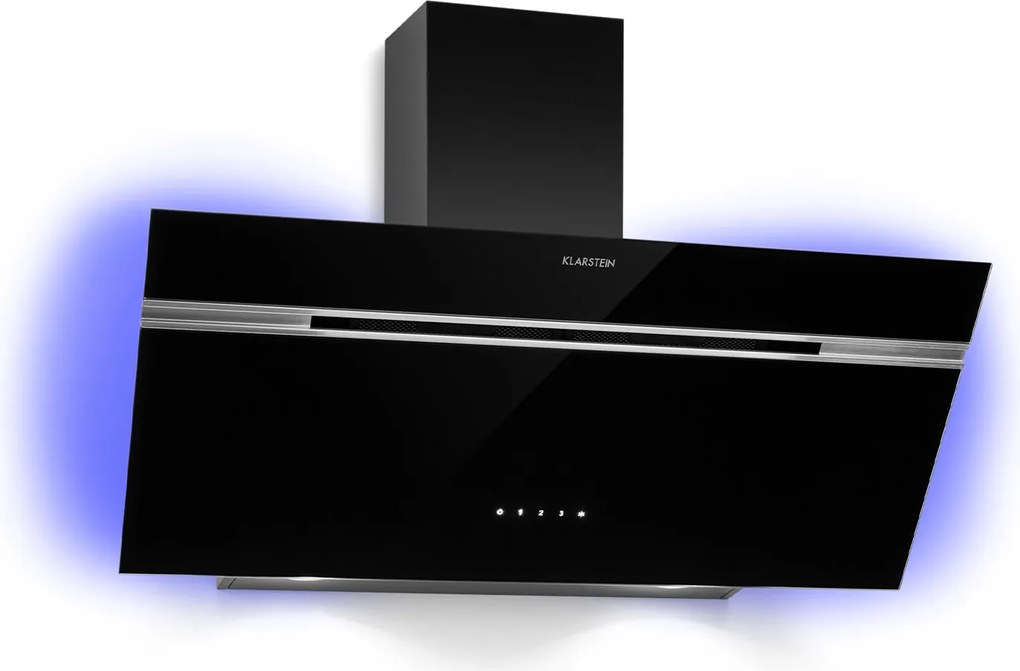 Klarstein Alina, hotă, 90 cm, 600 m³ / h, display LED, lumină, neagră