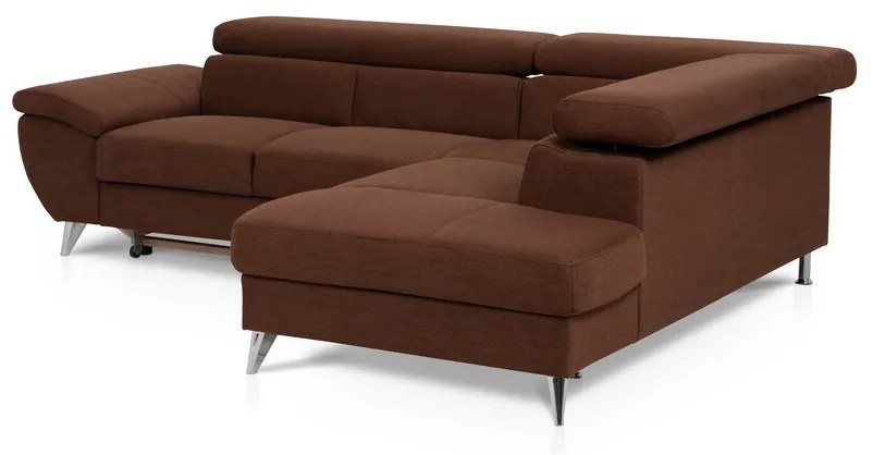 Coltar dreapta extensibil, Tokyo, 207x260x93 cm, lada de depozitare, Maro