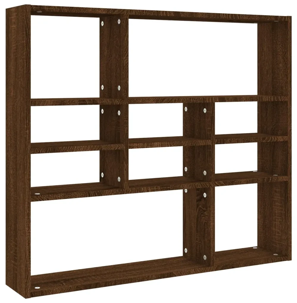 815560 vidaXL Raft de perete, stejar maro, 90x16x78 cm, lemn compozit