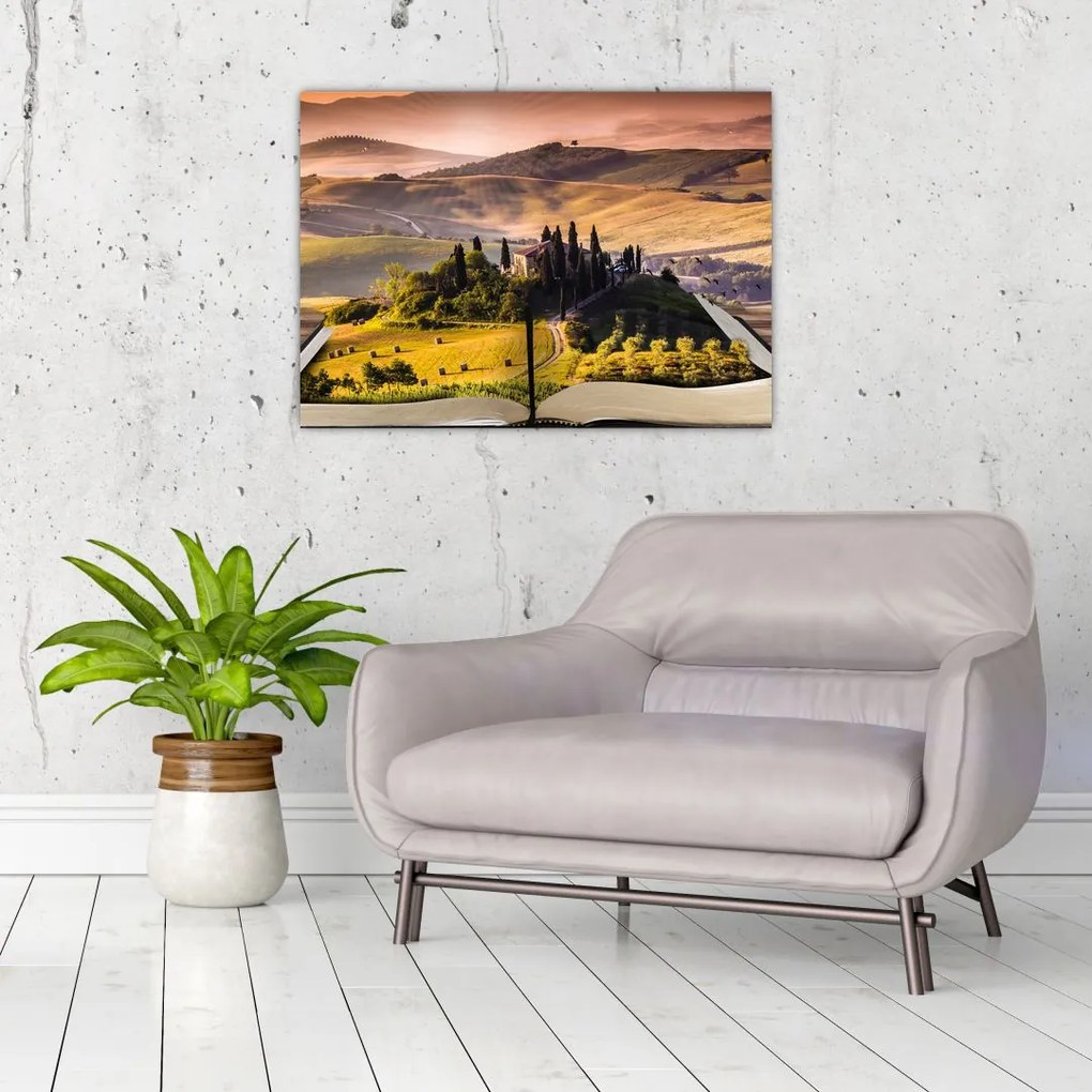 Tablou cu peisaj în carte (70x50 cm)