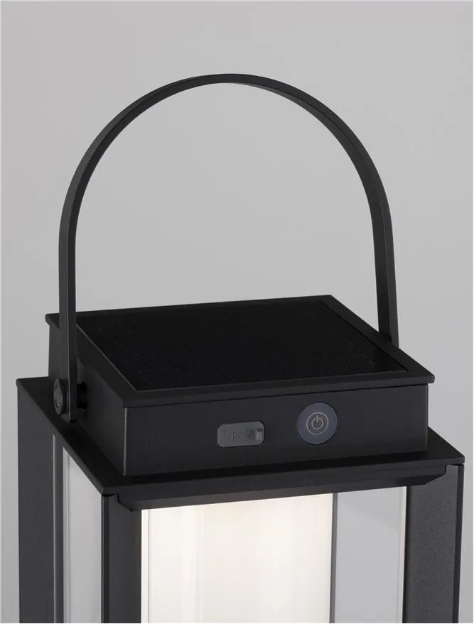 Lampa LED solara portabila iluminat exterior decorativ VERHAAL negru