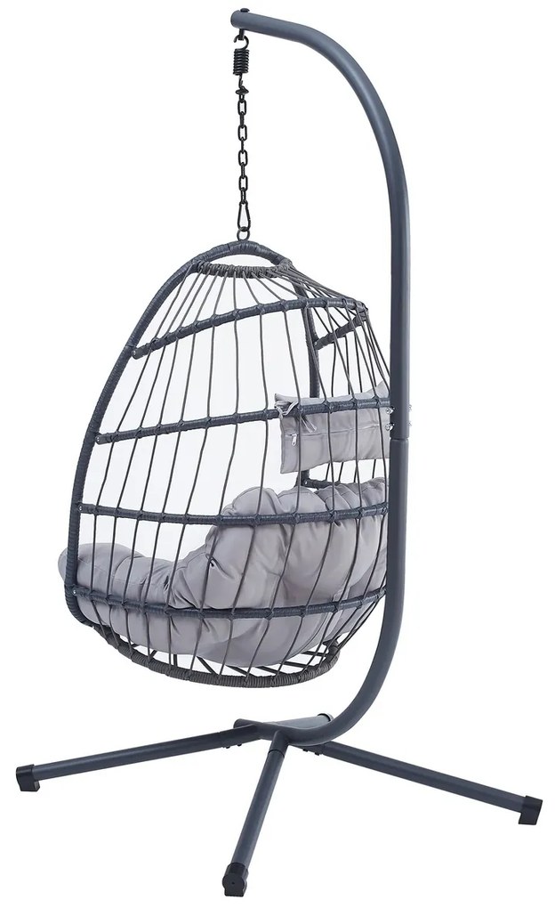 Autronic Fotoliu suspendat, metal, polyrattan,gri, AZ-V 1269GREY