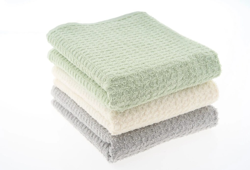 Set 6 prosoape bucatarie CARMEN, crem/gri/verde, bumbac, 40x66 cm