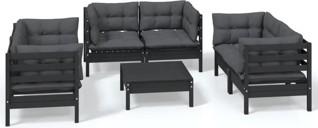 vidaXL Set mobilier grădină cu perne, 7 piese, lemn masiv de pin