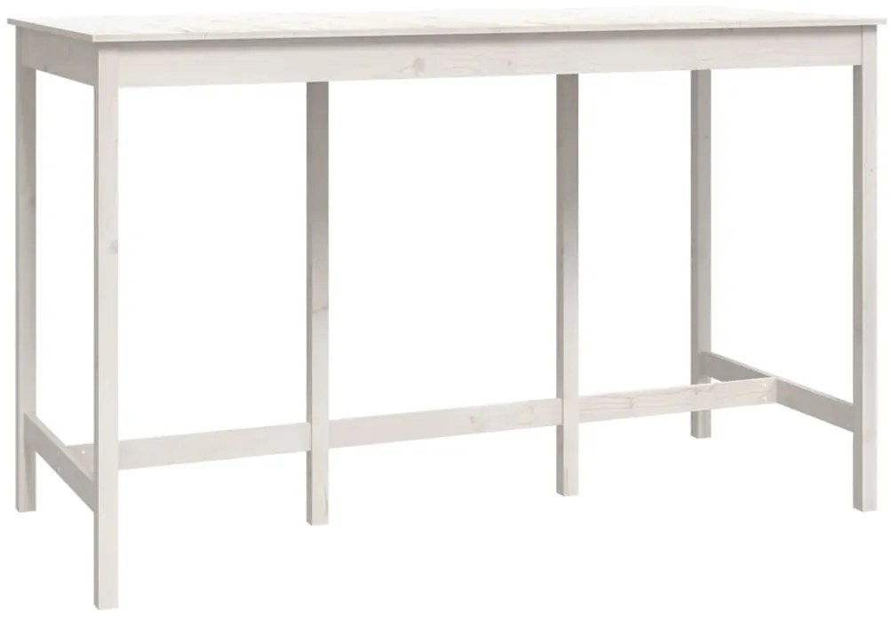 Set mobilier de bar, 9 piese, alb, lemn masiv de pin