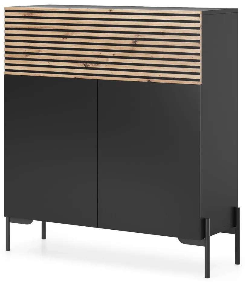 Dulap Lamellito L2 (negru + stejar). 1098813