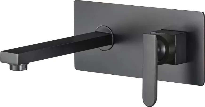 Baterie lavoar incastrata Inter Ceramic Millionaire monocomanda negru mat cu corp ingropat