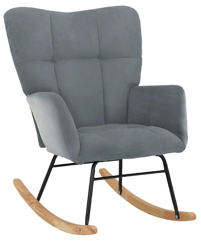 Fotoliu gri balansoar cu tapițerie din catifea Elza – Støraa