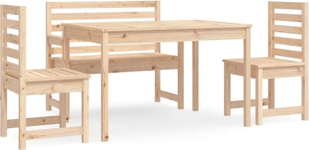 vidaXL Set de dining pentru grădină, 4 piese, lemn masiv de pin