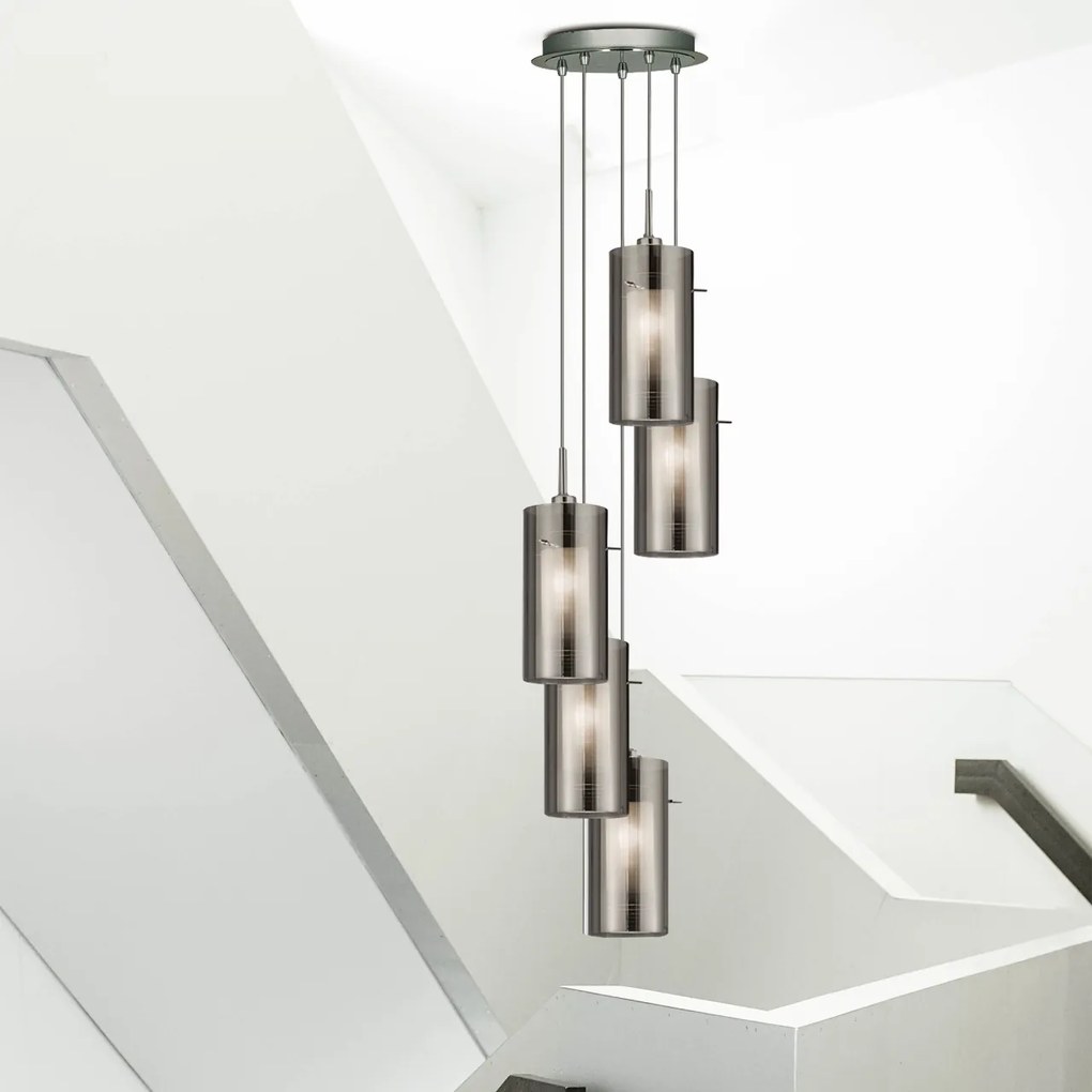Lustra suspendata design modern Duo II 5L crom 2305-5SM SRT