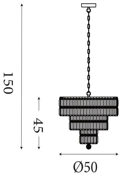 Searchlight 1375-5AB - Candelabru suspendat pe lanț EMPIRE 5xE14/60W/230V