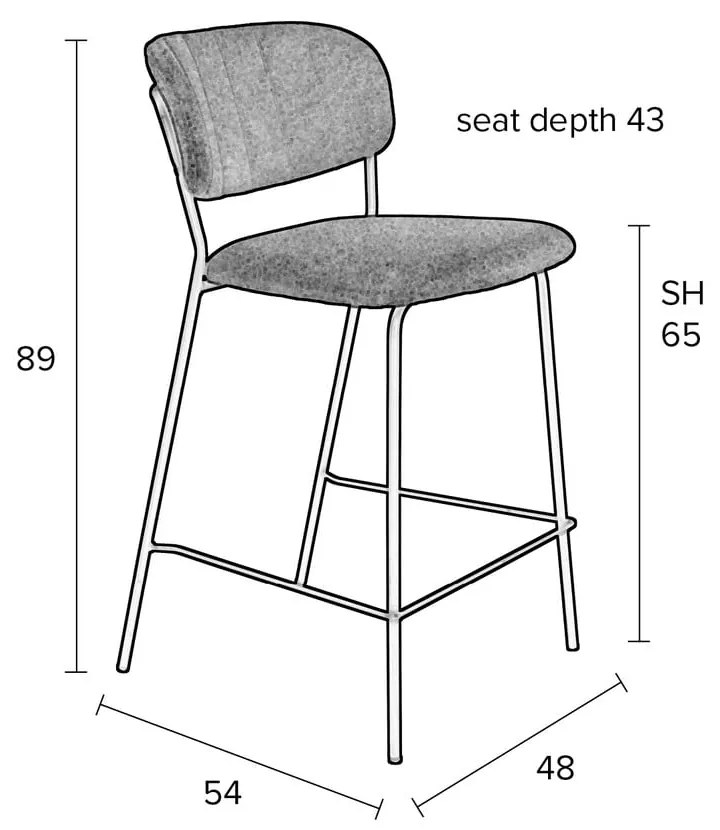 Scaune de bar verde-închis 2 buc. 89 cm Jolien – White Label