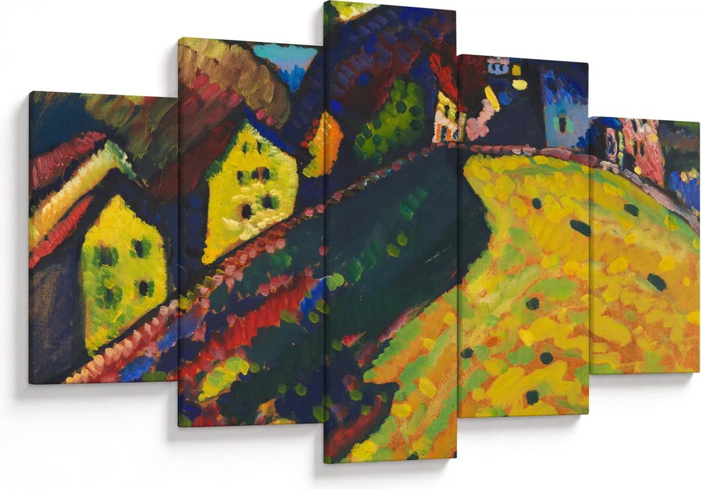 Tablou - Vasily Kandinsky, Houses at Murnau, reproducere (150x105 cm)