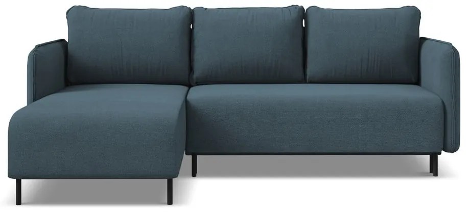 Colțar albastru extensibil/cu spațiu de depozitare (cu colț pe partea stângă) Luana – Makamii