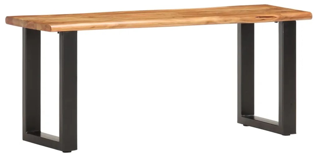 Banca margini naturale, 110 cm, lemn masiv de acacia si otel 110 cm