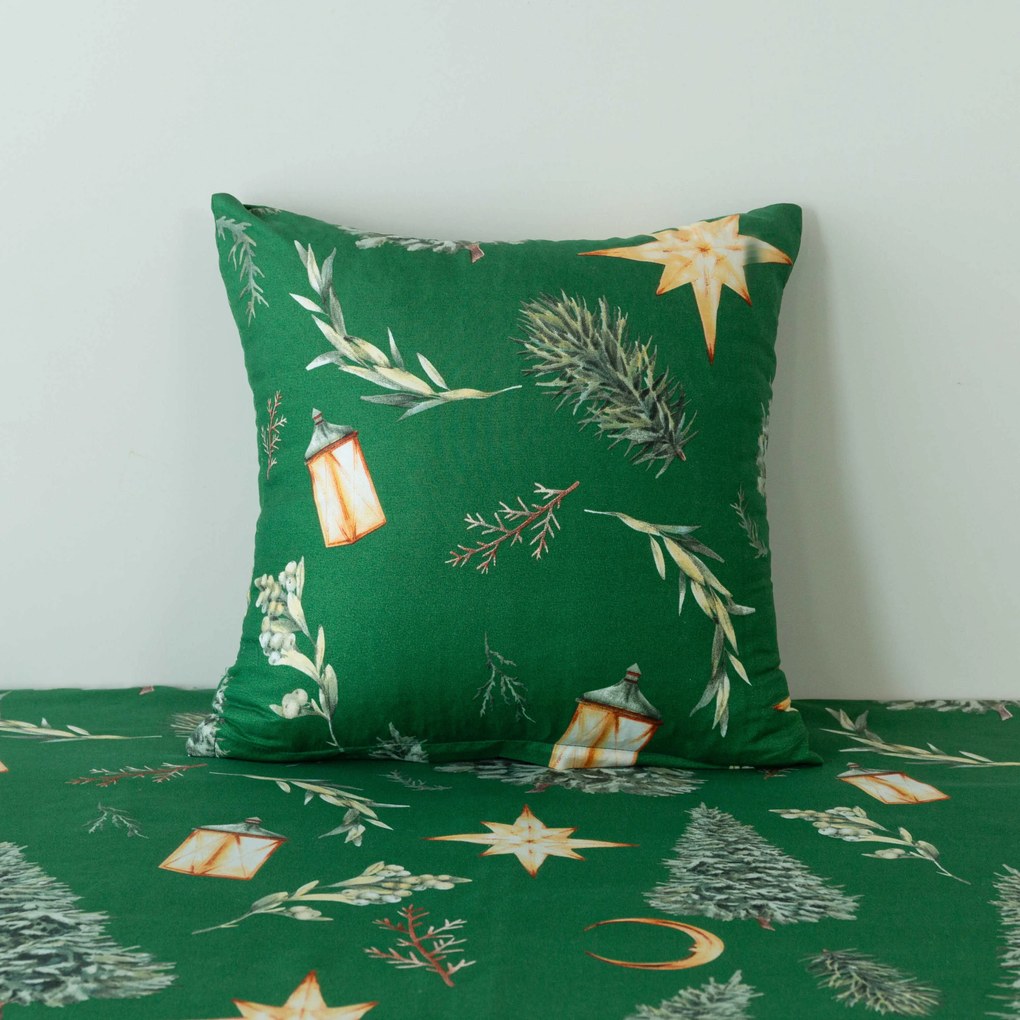 Husa de perna din microfibra GREEN CHRISTMAS 45x45 cm, verde