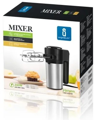 Aigostar - Mixer de mână 300W/230V negru/crom