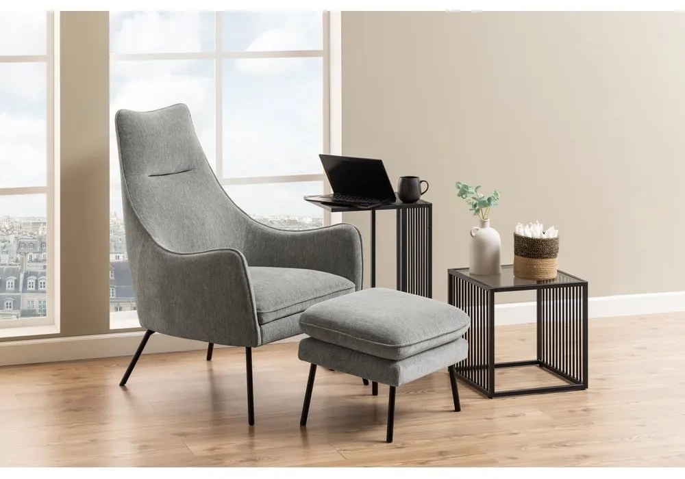 Măsuță auxiliară cu blat din sticlă 40x40 cm Strington – Actona