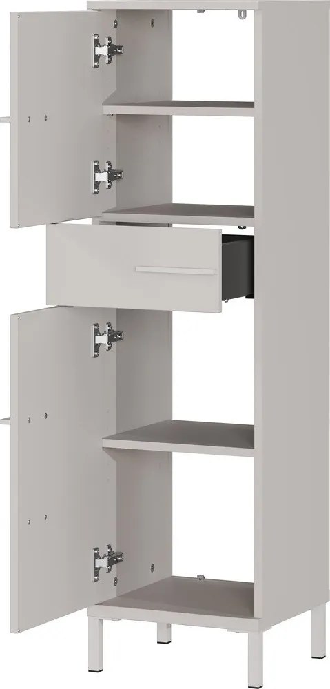 Dulap de baie crem înalt/îngust cu aspect mat 34x123 cm Laurino – Germania