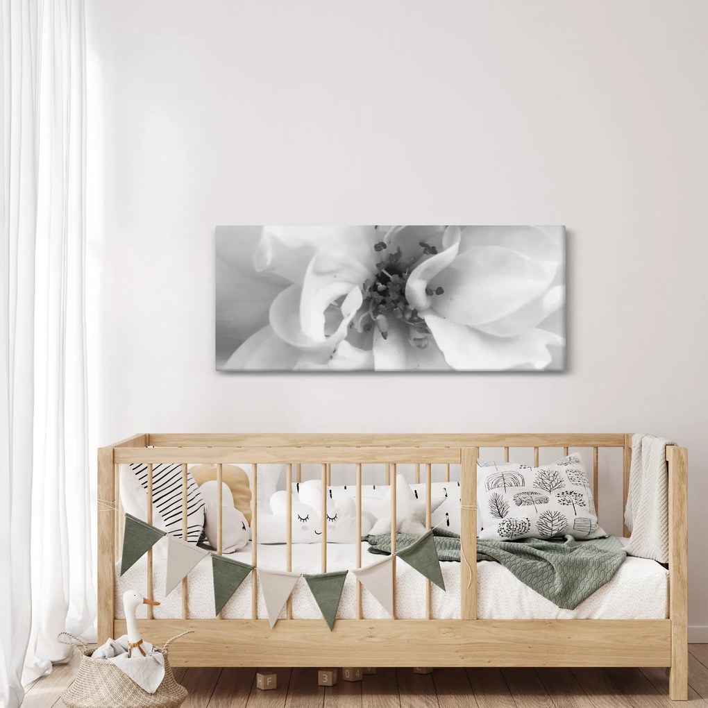 Tablou - Floare,alb-negru (120x50 cm)