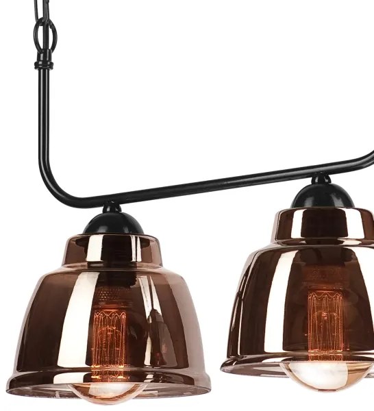 Lustră pe lanț MARIO 2xE27/60W/230V alamă